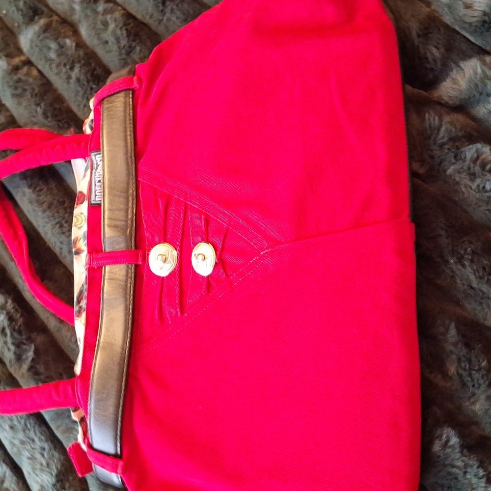 Roughrider Red & Black Belted Women's Jean Bag with Pouch - Picture 8 of 8